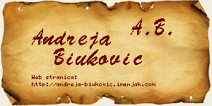 Andreja Biuković vizit kartica